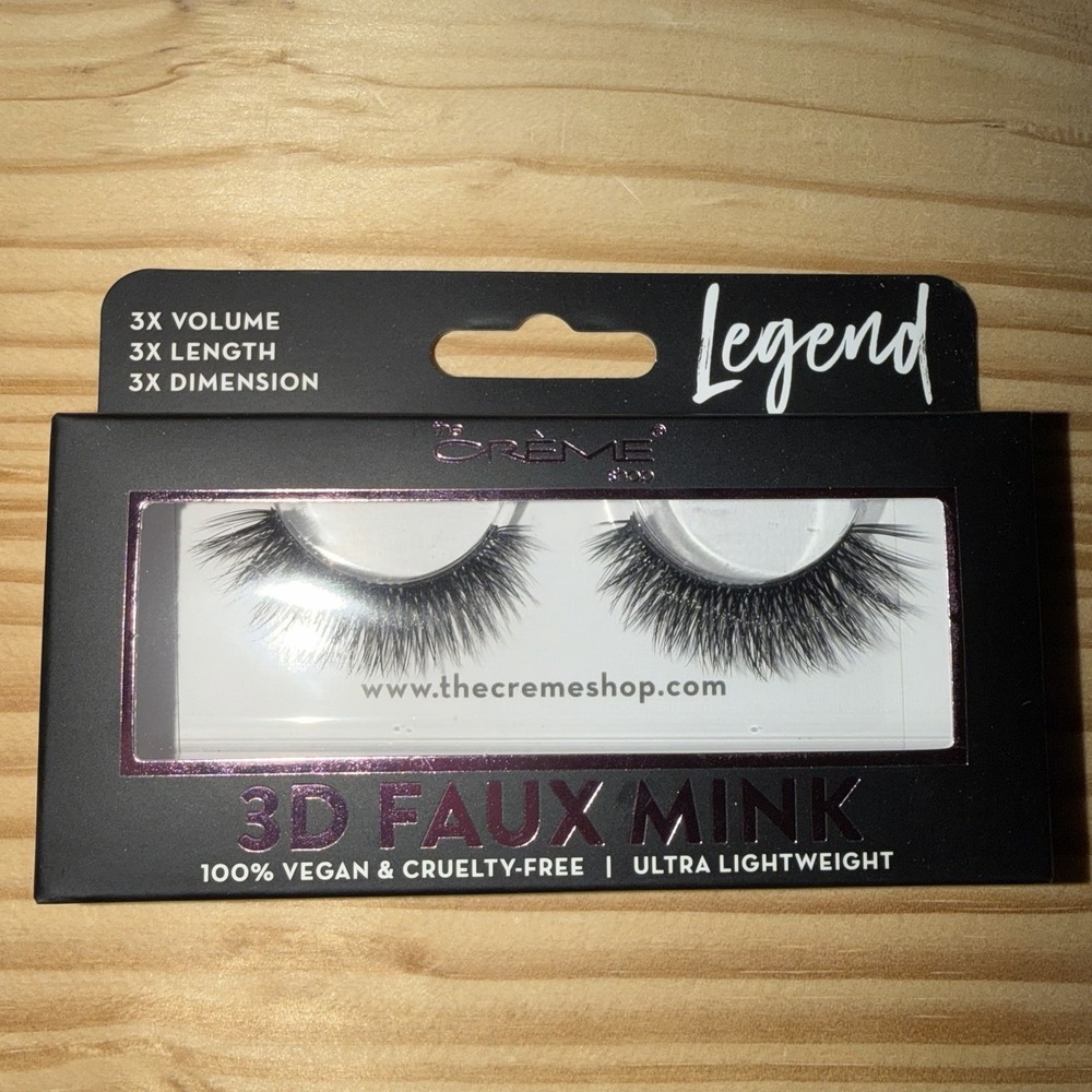 NEW The Crème Shop Legend 3D Faux Mink Strip Lashes Black Vegan Cruelty-Free
